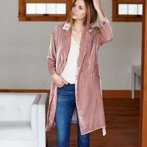 Emerson Fry Blush Velvet Studio Coat